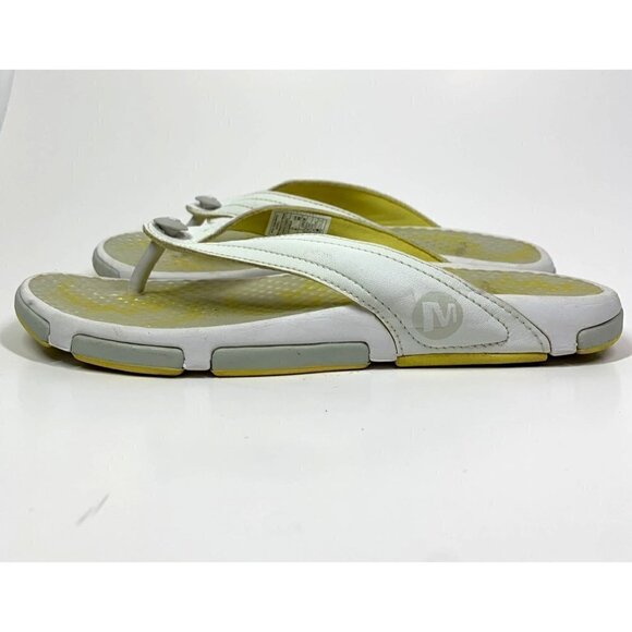 Merrell Astral Thong Waterproof Rubber Sandals White/Yellow Size 8 #0207-J36238 - Picture 4 of 10